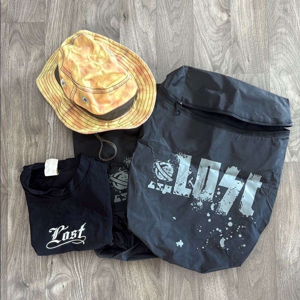 ...Lost Dry Bags with loose fit, rash, guard, and Orange Bucket Hat pack